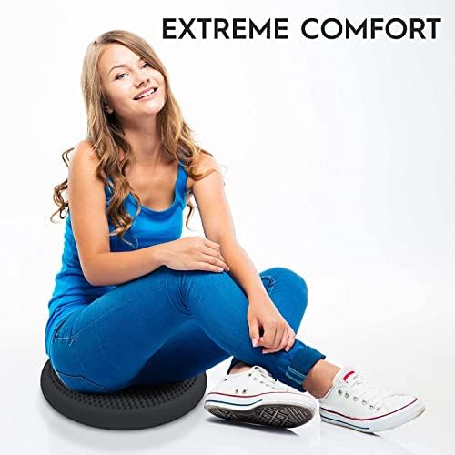 Bouncyband – Wiggle Seat – Gray, 13” D – Large Sensory Cushion for Kids Ages 6-18+ – Promotes Active Learning, Improves Student Productivity, Includes Easy-Inflation Pump (Pack of 2)