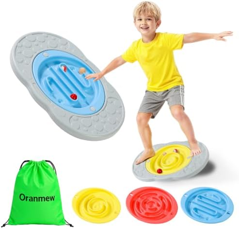 Kids Maze Balance Board with Bag, 2-in-1 Sensory Training Toy, Ages 3-12