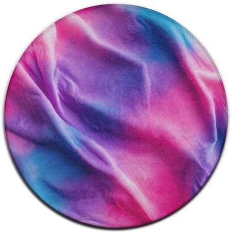 Soft Round Yoga Carpet, Large Home Decor Mat, Non Slip Machine Washable Kitchen Office Circle Rug Purple Rainbow Bisexual Pride Flag Art