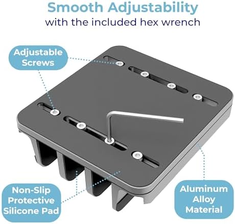 Vertical Laptop Stand Holder 5 Slots, Aluminum Space-Saving Laptop Holder, Adjustable Size Dock Tabletop Desk Organizer 3 Slot + 2 for Apple MacBook/Surface/PC/Tablet/iPad/iPhone (Space Gray)