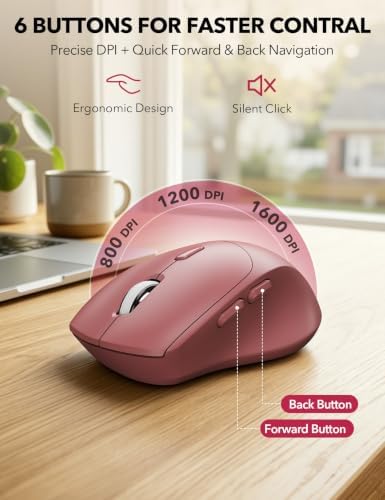 Wireless Keyboard and Mouse Combo - Full-Sized Ergonomic Keyboard