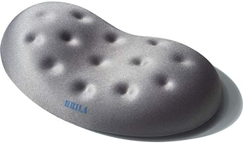 BRILA Ergonomic Memory Foam Mouse Wrist Rest Support Pad Cushion for Computer, Laptop, Office Work, PC Gaming - Massage Holes Design - Wrist Pain Relief (Grey Mouse Wrist Rest)