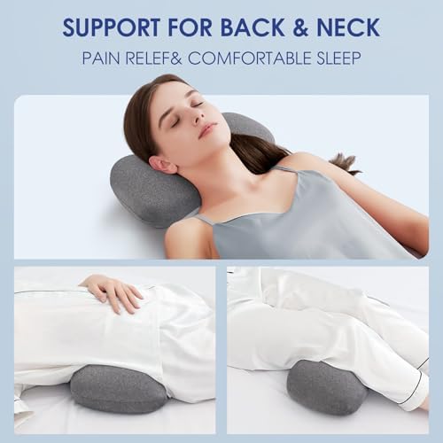 COMFYTHERA Cervical Neck Pillow for Pain Relief Sleeping, Small Neck roll Pillow Memory Foam for Stiff Neck Pain Relief, Neck Support Pillow Travel Bolster Pillow for Bed Pillow