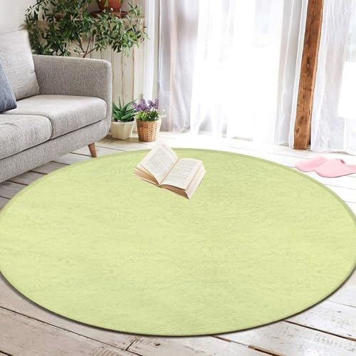 Highly Premium Quality Floor Mat, Office Chair Decor Mat, Room Sofa Yoga Soft Round Carpet Yellow, 36inch