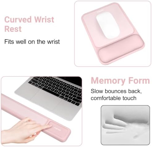 MOSISO Color Scheme Wrist Rest Support for Mouse Pad&Keyboard Set
