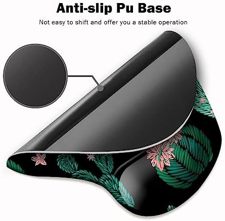 DOOKE Ergonomic Mouse Pad with Wrist Support and Coaster,Mouse Pads with Non-Slip PU Base for Home Office Working Studying Easy Typing & Pain Relief Cute Cactus