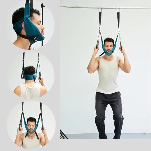 Cervical Neck Stretcher Device, Neck Decompression Devices, Portable Neck Stretcher Hammock Over Door for Neck Pain Relief, Neck Sling for Spine Decompression (A)