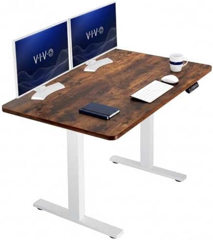 VIVO Rustic Vintage Brown 48 x 30 in Standing Desk, DESK-KIT-1W5N