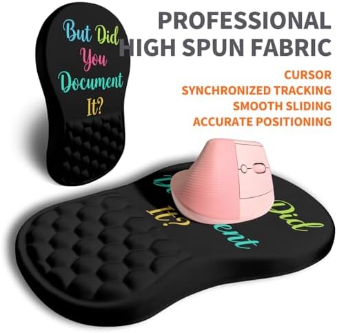 Ergonomic Joint Wrist Support Mouse Pad with Memory Foam Cushion Massage Bump, Carpal Tunnel Pain Relief Mousepad Slope Design for Wrist Rest, 11.8x7.9 in, But Did You Document It