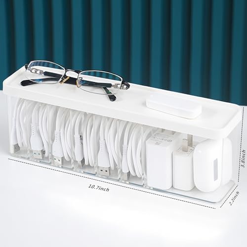 Charger Cable Cord Storage Organizer Box - Easy Storage Without Cable Ties