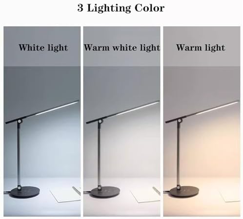 Eye-Care Study Lamp, LED Desk Lamp, Eye Protection Table Lamp with 15 Lighting Modes, Touch/Memory Function, Dimmable Reading Lamp Task Lamp for Home Office (Gray),LED Table Lamp