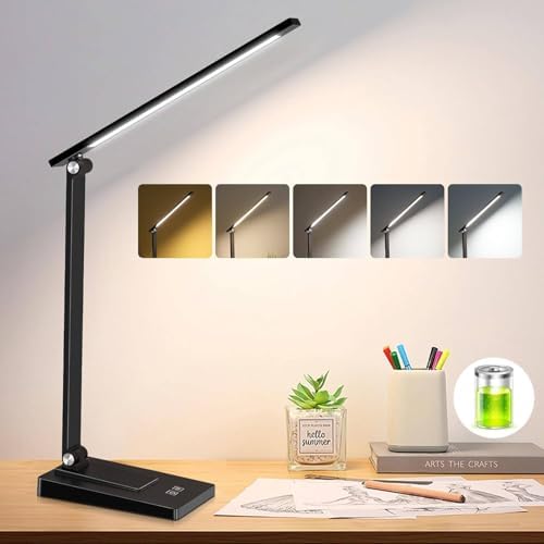 Rechargeable LED Desk Lamp, 800LM 2600mAh Reading Table Lamp