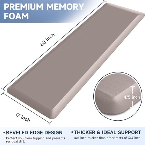 4/5 Inch Thick Kitchen Mats for Floor, StepRite Kitchen Rug for Standing