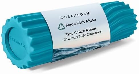 Oceanfoam Ripple Roller Small Foam Roller for Physical Therapy (Miami Blue)