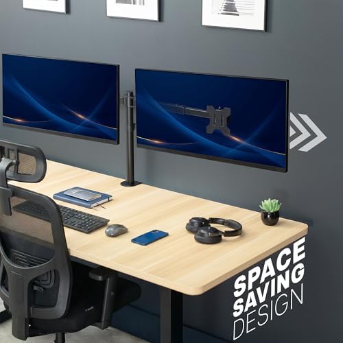 VIVO Black Dual Monitor Desk Mount for 27-38 in Ultrawides, STAND-TS38C