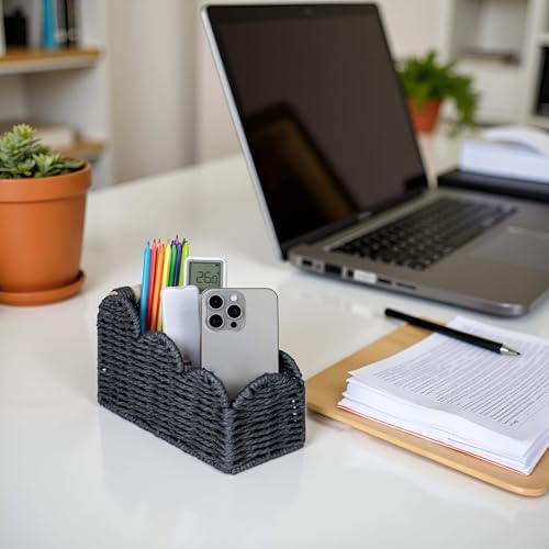 CubesLand Bedside Table Desk Organizer Caddy, Remote Pen&Pencil Holder Cup