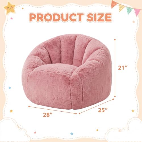 HUGHEAVEN Kids Bean Bag Chair, Small Memory Foam Sofa, Ages 3+