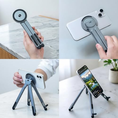 ZhaoCo 3-in-1 Foldable Magnetic Stand for Laptop, Tablet & Phone, Grey