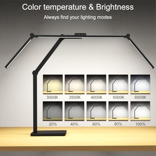 Omorepa 36W 3000LM Ultra Bright Architect Desk Lamp with Base, 47.4Inches Wide Tall Overhead Desk Light for Home Office, Dimmable Table Light with Remote for Desktop Working,Drafting,Reading
