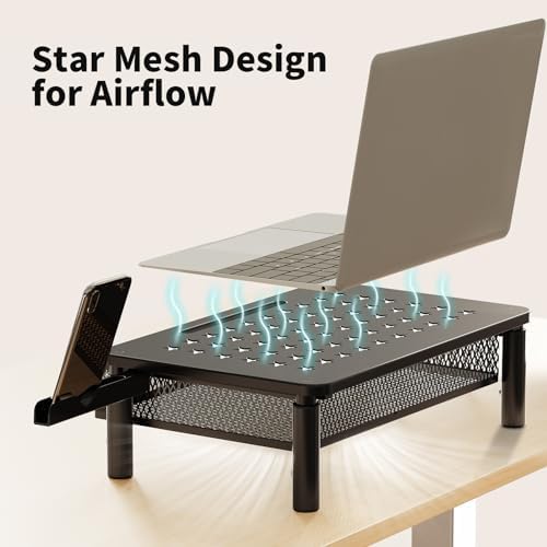 Zimilar 2 Pack Monitor Stand Riser with Metal Drawer, 3 Height Adjustable