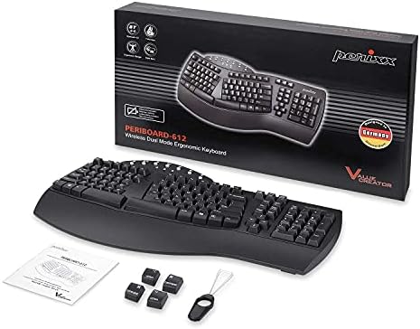 Perixx Ergonomic Bundle PERIBOARD-612 Wireless Ergonomic Keyboard with PERIMICE-713 Wireless Vertical Mouse