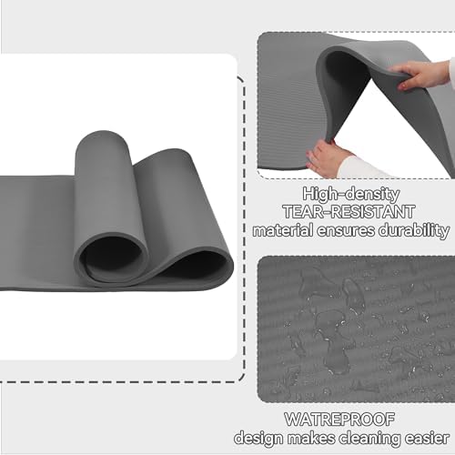 Fitvids 1/2-inch Thick High Density Exercise Yoga Mat with Carrying Strap