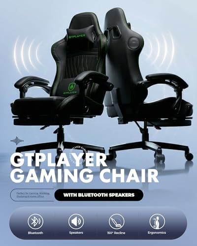 GTPLAYER Gaming Chair, Comfort Computer Office Chair for Adults, Green
