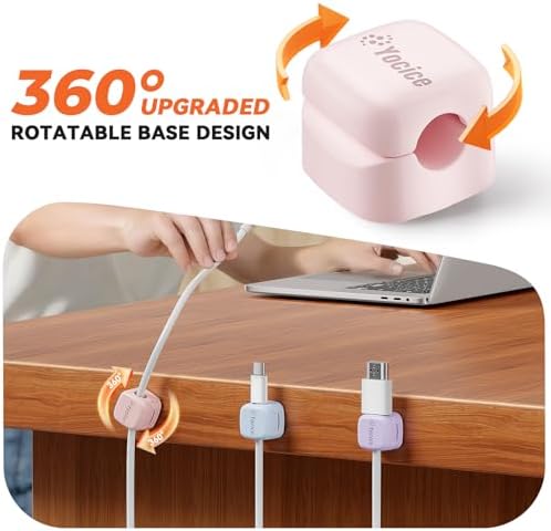 6Pack 360° Rotatable Cord Organizer for Desk Charger, Multicolor