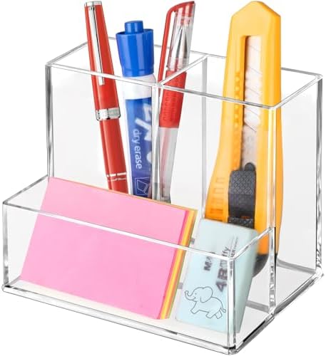 Acrylic Pen Holder for Desk, Pencil Holder for Home, Classroom