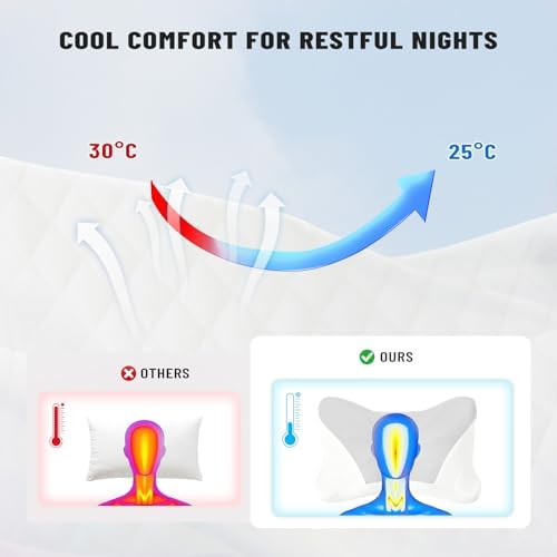 Cervical Neck Pillow, Memory Foam Contour Pillow, Queen