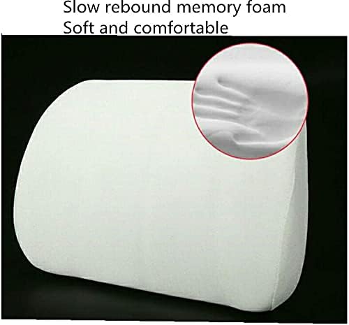 ZHONGLI Memory Foam Lumbar Support Pillow-Middle/Lower Back Support Cushion-Used for car Seats, Office Chairs, recliners, etc. (Bright Black)