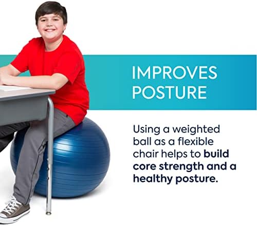 Bouncyband Balance Ball – Create Flexible Seating to Improve Focus at School, Office, or Home with This No-Roll Weighted Ball