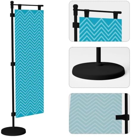 Green and Blue Chevron Deluxe Desk Flag Set, 12 x 4 Inch Miniature Table Flag with 14" Pole & Stand Base