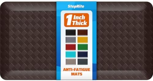 1" Thick Kitchen Mats for Floor, Water Resistant, Chocolate/39 x 20"