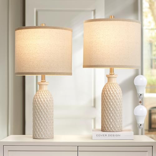 Luvkczc Modern Ceramic Table Lamp Set of 2, Adjustable Color Temperature