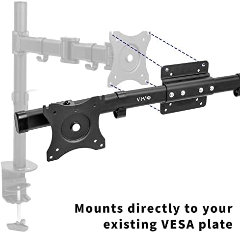 VIVO Black Dual VESA Bracket Adapter, Up to 27 in Screens, MOUNT-VW02A