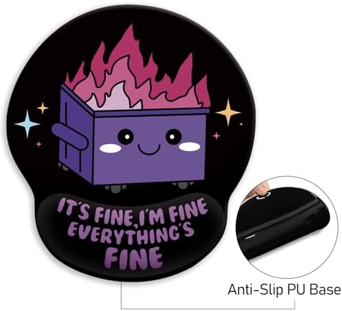 Blusabaca Dumpster on Fire Mouse Pad with Wrist Rest Ergonomic Mousepad
