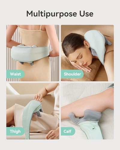 Snailax Cordless Shiatsu Neck Massager with Heat, 4D Deep Kneading, 2500mAh