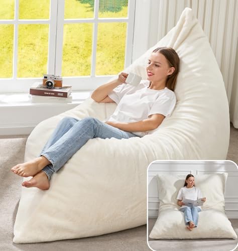 Hobestluk Adult Bean Bag Chair 3 in 1 Convertible Large Bean Bag Sofa