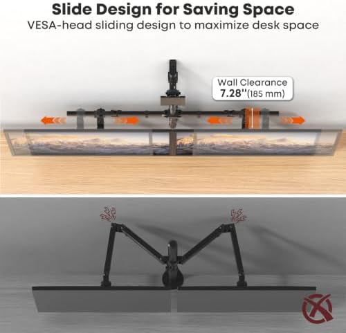 PUTORSEN Triple Monitor Wall Mount for Up to 49" Screens, Holds 44 lbs