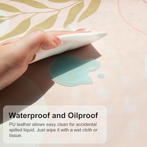 QiyI PU Leather Large Mouse Pad, 31.5" x 11.8", Minimalist Pink