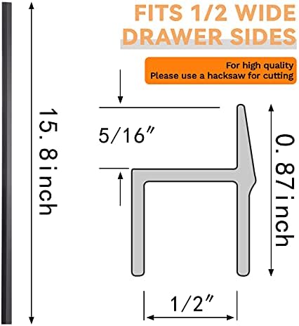 Leinuosen 6 Pcs File Cabinet Rails file folder for drawers, 1/2 Inch Wide