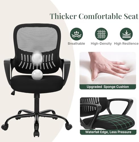 Home Office Desk Chair, Lumbar Support, Mesh Back Computer Chair