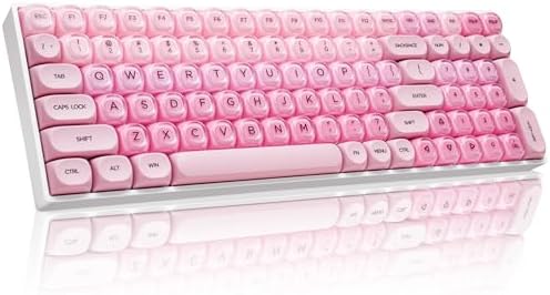 ZORNHER ZH100 Foundation Mechanical Kevboard,Pink Creamy Kevboard with Number Pad,Girly Keyboard,Full Size Gaming Keyboard Cute,Jelly MOA Profile,Creamy Sounding Linear Switches