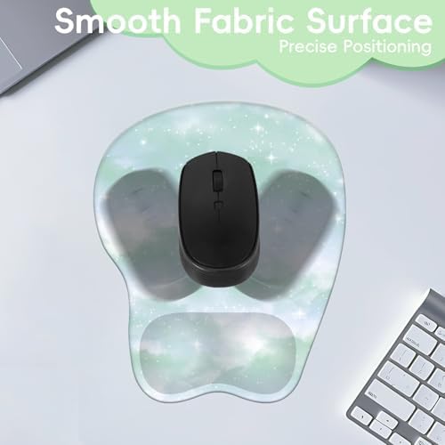 Mouse Pad with Wrist Rest Ergonomic Mouse Pad with Comfortable M-Shape Pain Relief Wrist Support Non-Slip PU Base Mousepad for Laptop, Office & Home (Fresh Forest)