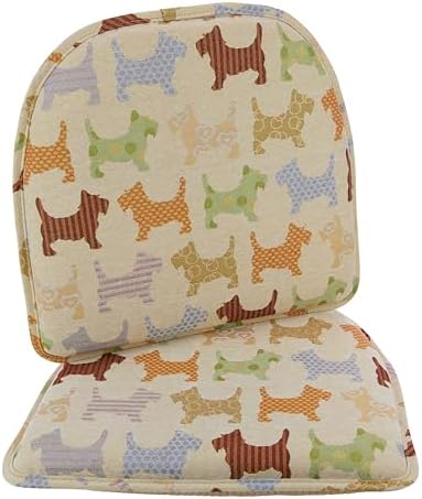 Klear Vu Raindrop The Gripper Non Slip Chair Cushions, Soft & Comfortable Seat Pad, Sitting Pillow for Kitchen, Dining or Office, 2 Count (Pack of 1), Scottie Dogs