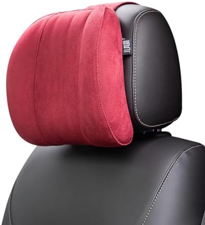 Car Neck Pillow Headrest, Memory Foam Car Headrest Pillow,Headrest Pillow for Car Relax Head Muscles and Relieve (Wine red)