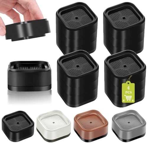 4 Pack Furniture Risers 3 Inch, Adjustable Bed Risers Heavy Duty for Table Desk Couch Chair Sofa Cabinet Bed Legs Dorm, Square Stackable Bed Raisers Blocks Lift Height 1", 2",3"or 4", Black