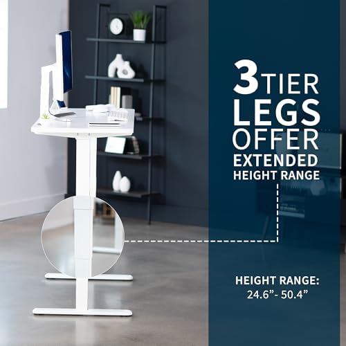 VIVO White 60 x 24 in Standing Desk, DESK-KIT-2W6W