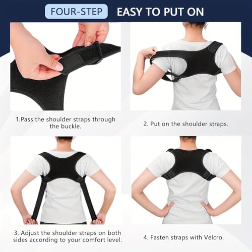 2PCS Adjustable Posture Corrector Back Brace for Women & Men - Grade Spinal with Upper/Lower Body Alignment, Posture Improvement, Daily & Gym Use, Comfort Fit (Hand Wash Only) (2PCS)